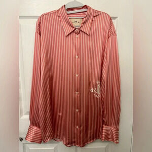 ! Dmn silk striped shirt one size